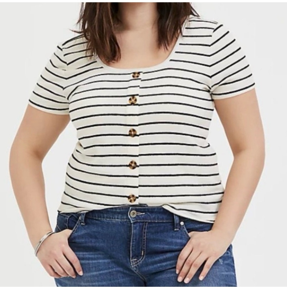 Torrid Striped Button-Down Top - image 3